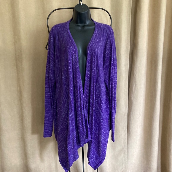 Lane Bryant Hi-Lo Cardigan Sweater, Purple, Size 14/16 - Picture 3 of 12